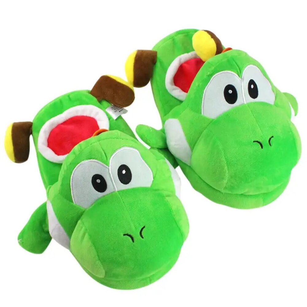 Nintendo Super Mario Yoshi Plush Slippers – Unisex 11"